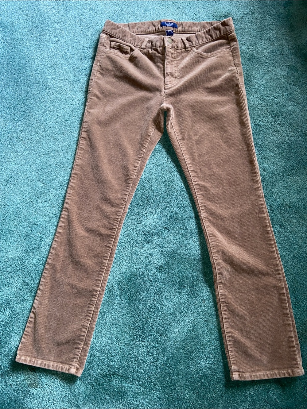 Chaps Women's Straight Leg Corduroy Pants in Light Brown